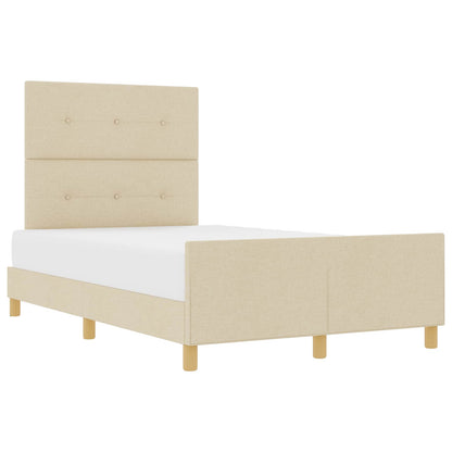 Struttura del letto con testiera Crema 120 x 190 cm Tessuto | homemem39