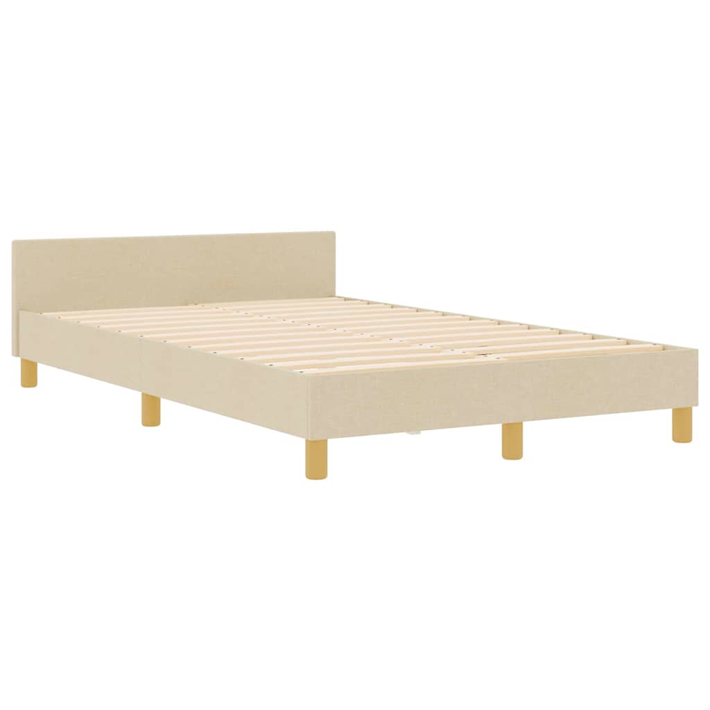 Struttura del letto con testiera Crema 120 x 190 cm Tessuto | homemem39