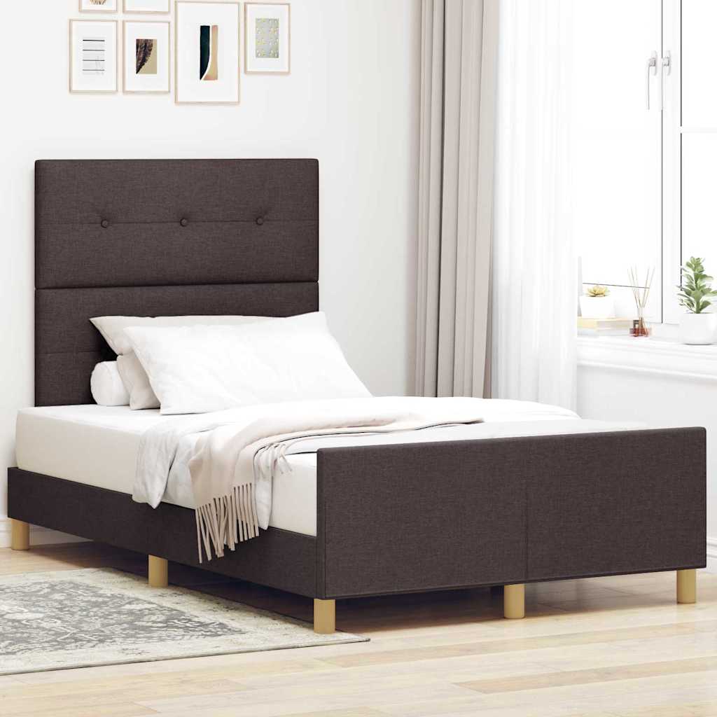 Struttura del letto Marrone scuro 120 x 200 cm Tessuto | homemem39