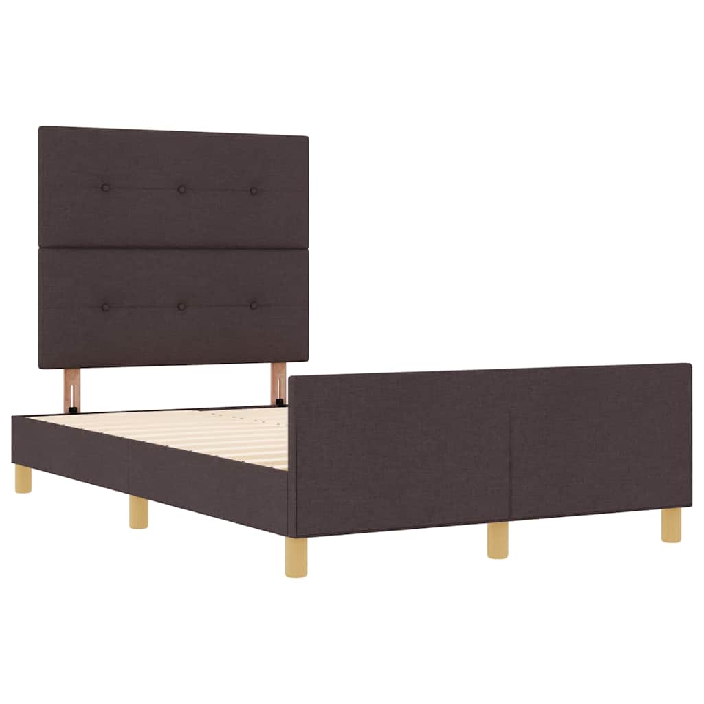 Struttura del letto Marrone scuro 120 x 200 cm Tessuto | homemem39