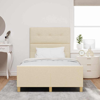 Struttura del letto con testiera Crema 120 x 200 cm Tessuto | homemem39