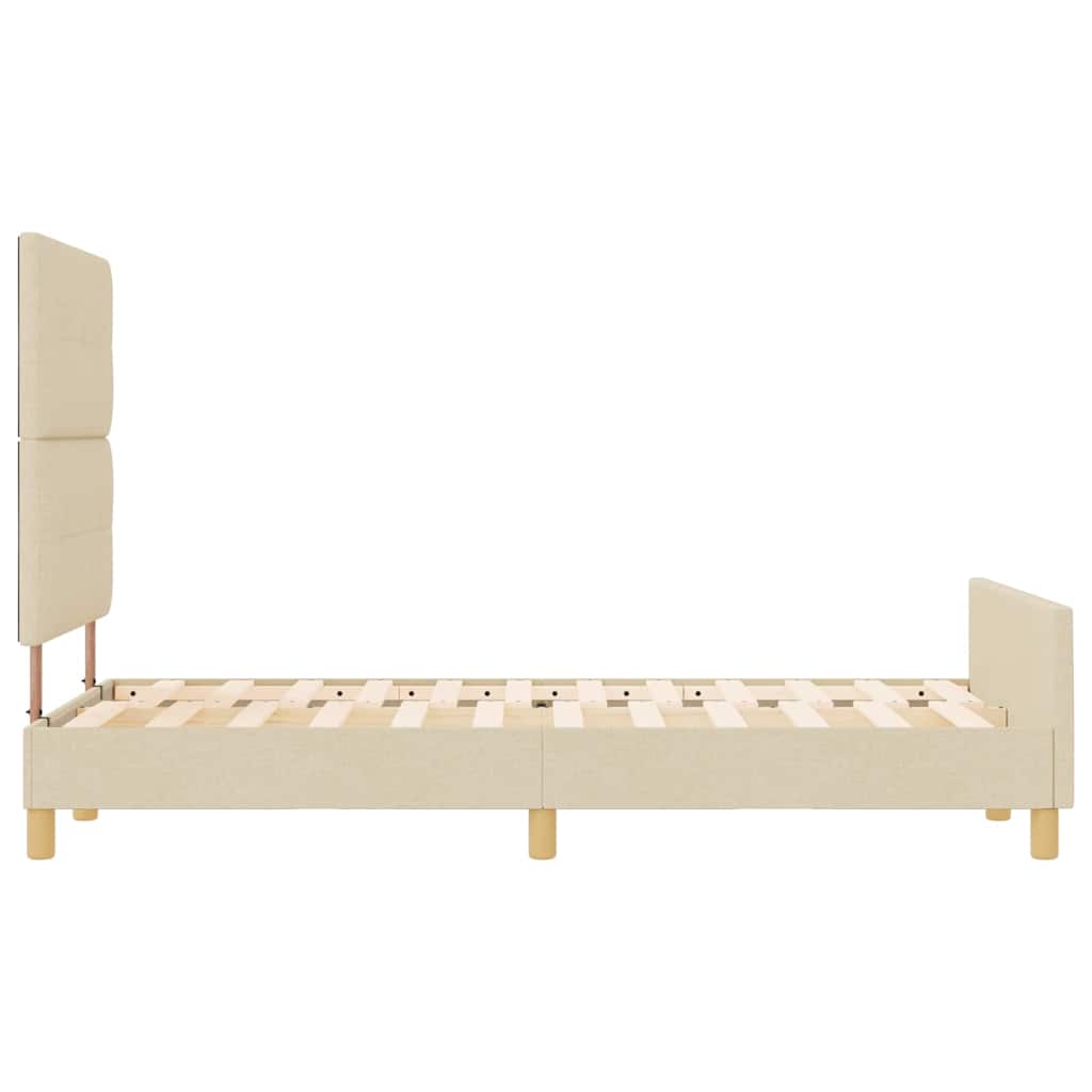 Struttura del letto con testiera Crema 120 x 200 cm Tessuto | homemem39