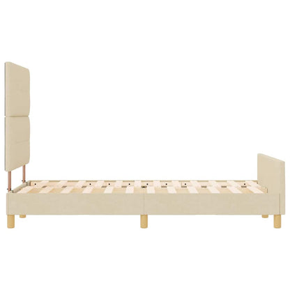 Struttura del letto con testiera Crema 120 x 200 cm Tessuto | homemem39