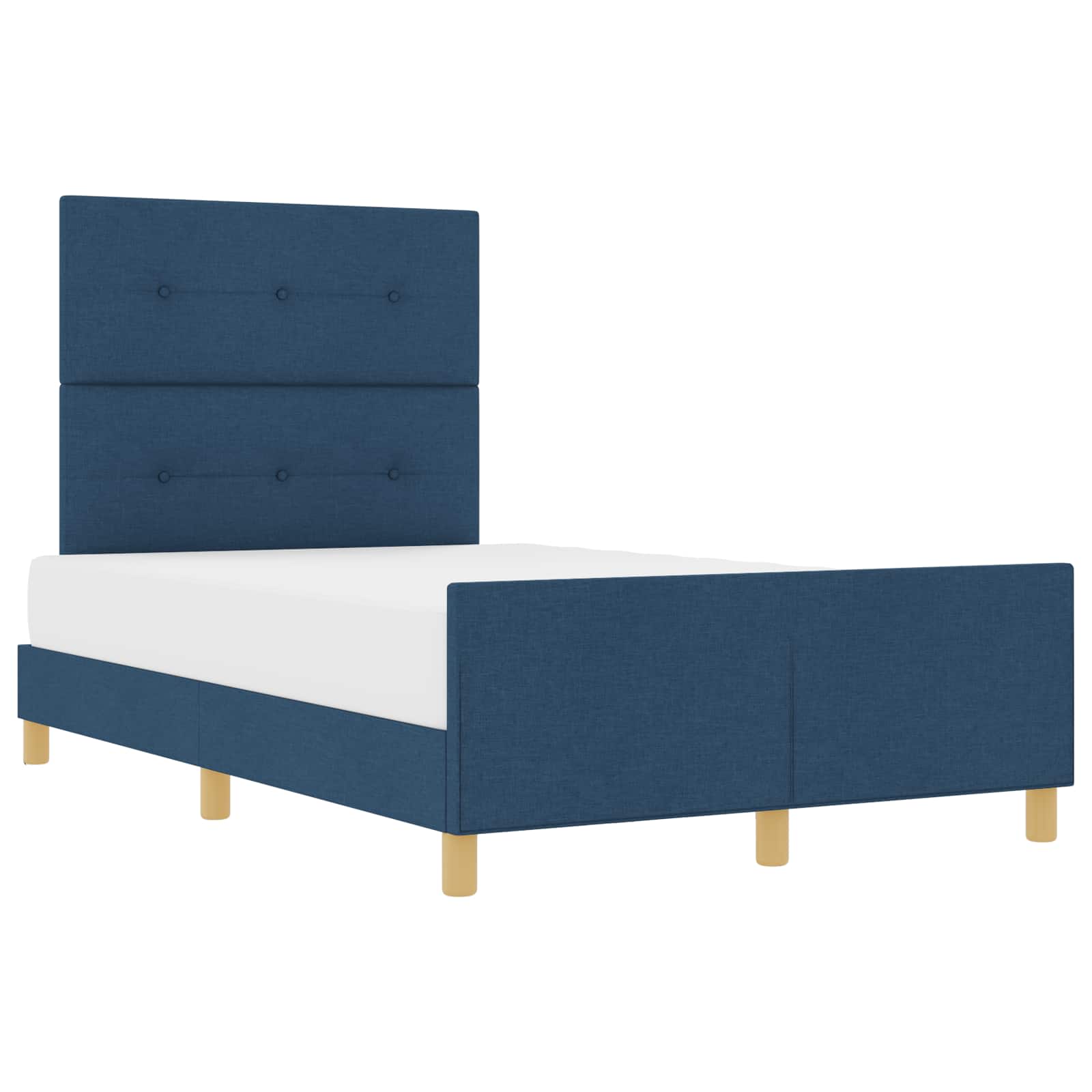 Struttura del letto con testiera Blu 120 x 200 cm Tessuto | homemem39