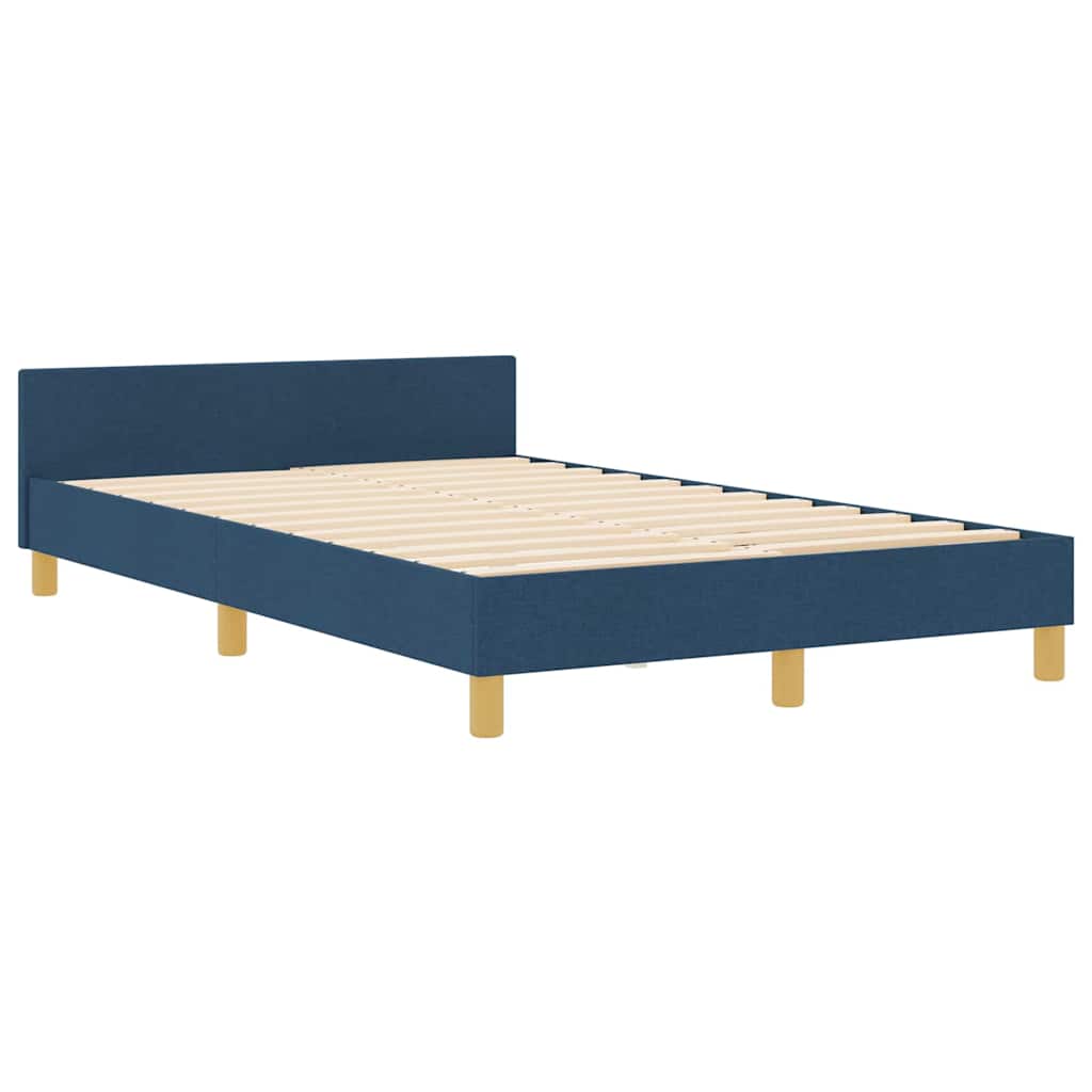 Struttura del letto con testiera Blu 120 x 200 cm Tessuto | homemem39