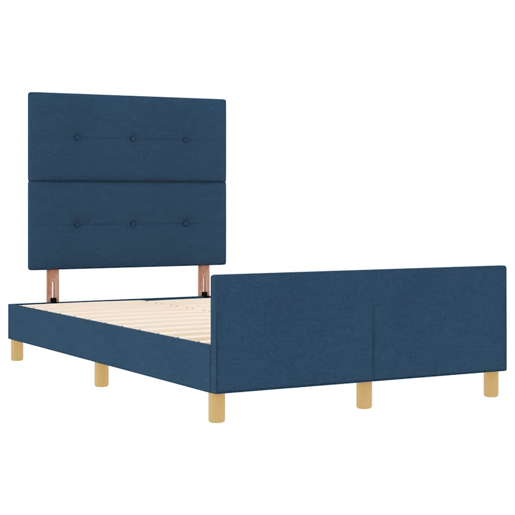Struttura del letto con testiera Blu 120 x 200 cm Tessuto | homemem39