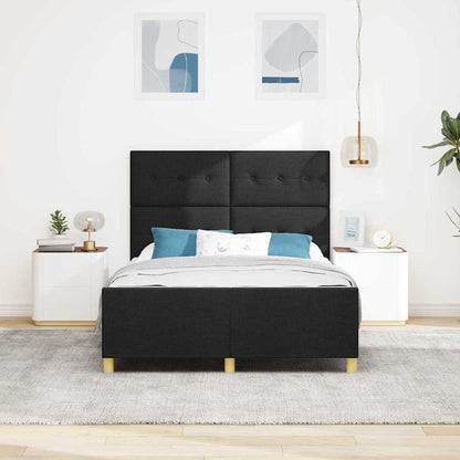 Struttura del letto con testiera Nero 140 x 190 cm Tessuto | homemem39