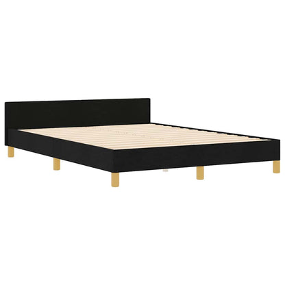 Struttura del letto con testiera Nero 140 x 190 cm Tessuto | homemem39