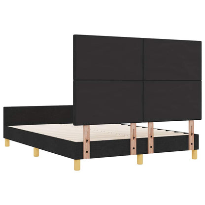 Struttura del letto con testiera Nero 140 x 190 cm Tessuto | homemem39