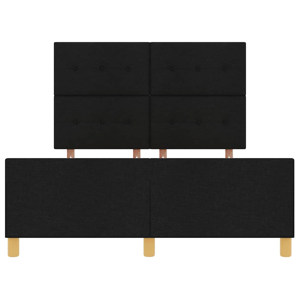 Struttura del letto con testiera Nero 140 x 190 cm Tessuto | homemem39