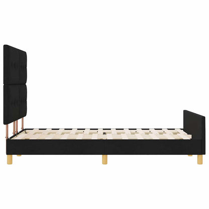 Struttura del letto con testiera Nero 140 x 190 cm Tessuto | homemem39