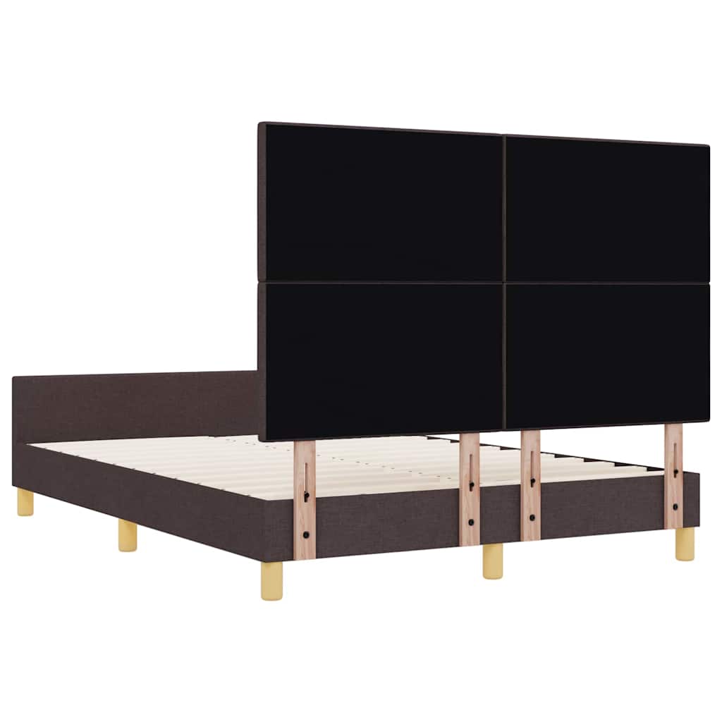 Struttura del letto Marrone scuro 140 x 190 cm Tessuto | homemem39