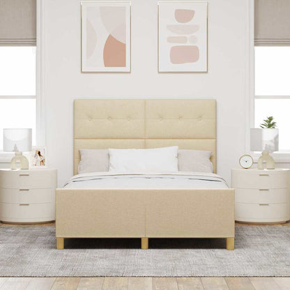 Struttura del letto con testiera Crema 140 x 190 cm Tessuto | homemem39