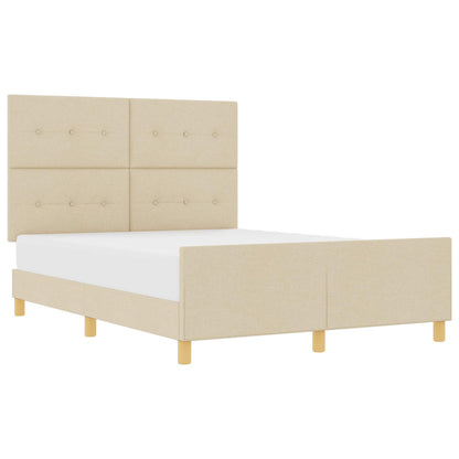 Struttura del letto con testiera Crema 140 x 190 cm Tessuto | homemem39