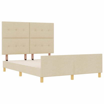 Struttura del letto con testiera Crema 140 x 190 cm Tessuto | homemem39