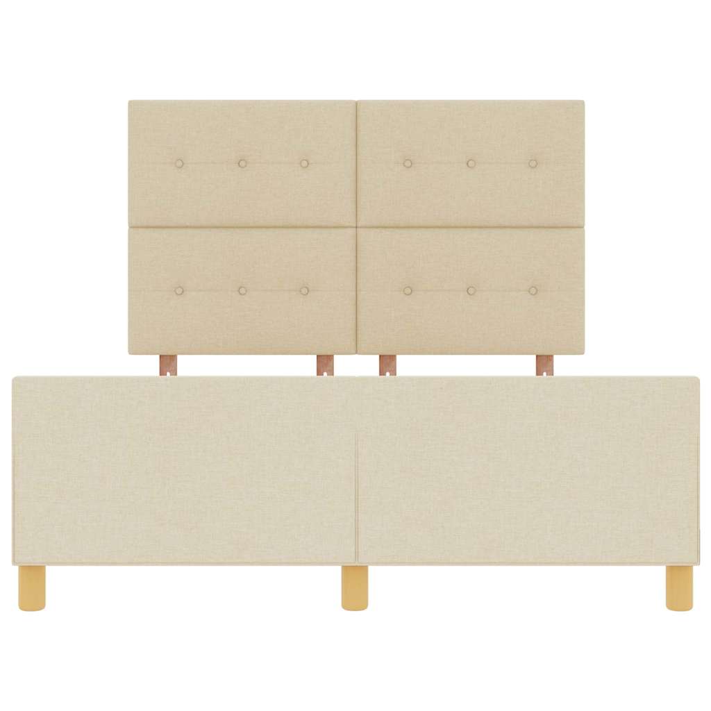 Struttura del letto con testiera Crema 140 x 190 cm Tessuto | homemem39