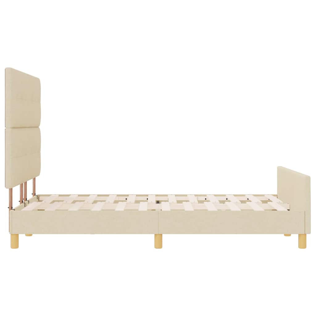 Struttura del letto con testiera Crema 140 x 190 cm Tessuto | homemem39