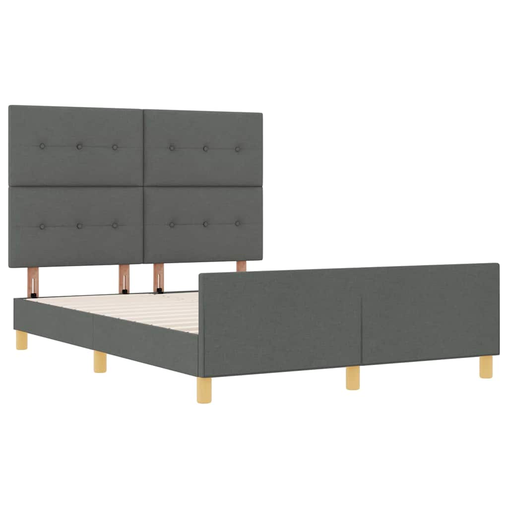 Struttura del letto Grigio scuro 140 x 200 cm Tessuto | homemem39