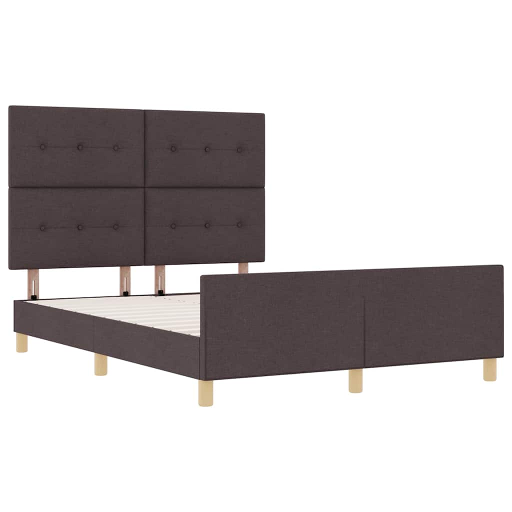 Struttura del letto Marrone scuro 140 x 200 cm Tessuto | homemem39