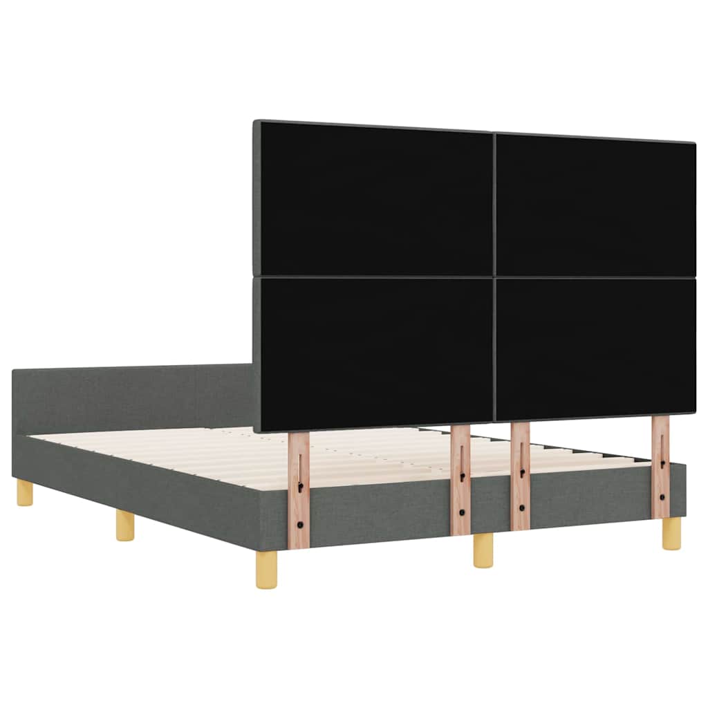 Struttura del letto Grigio scuro 160 x 200 cm Tessuto | homemem39
