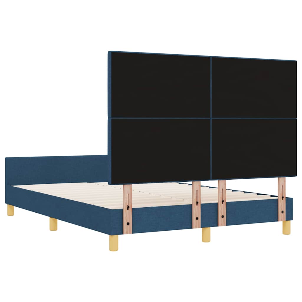 Struttura del letto con testiera Blu 160 x 200 cm Tessuto | homemem39
