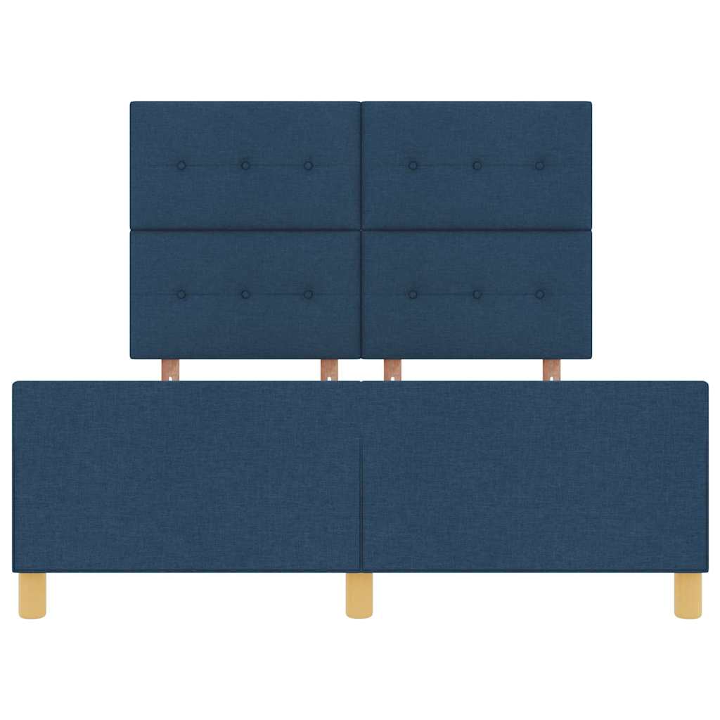 Struttura del letto con testiera Blu 160 x 200 cm Tessuto | homemem39