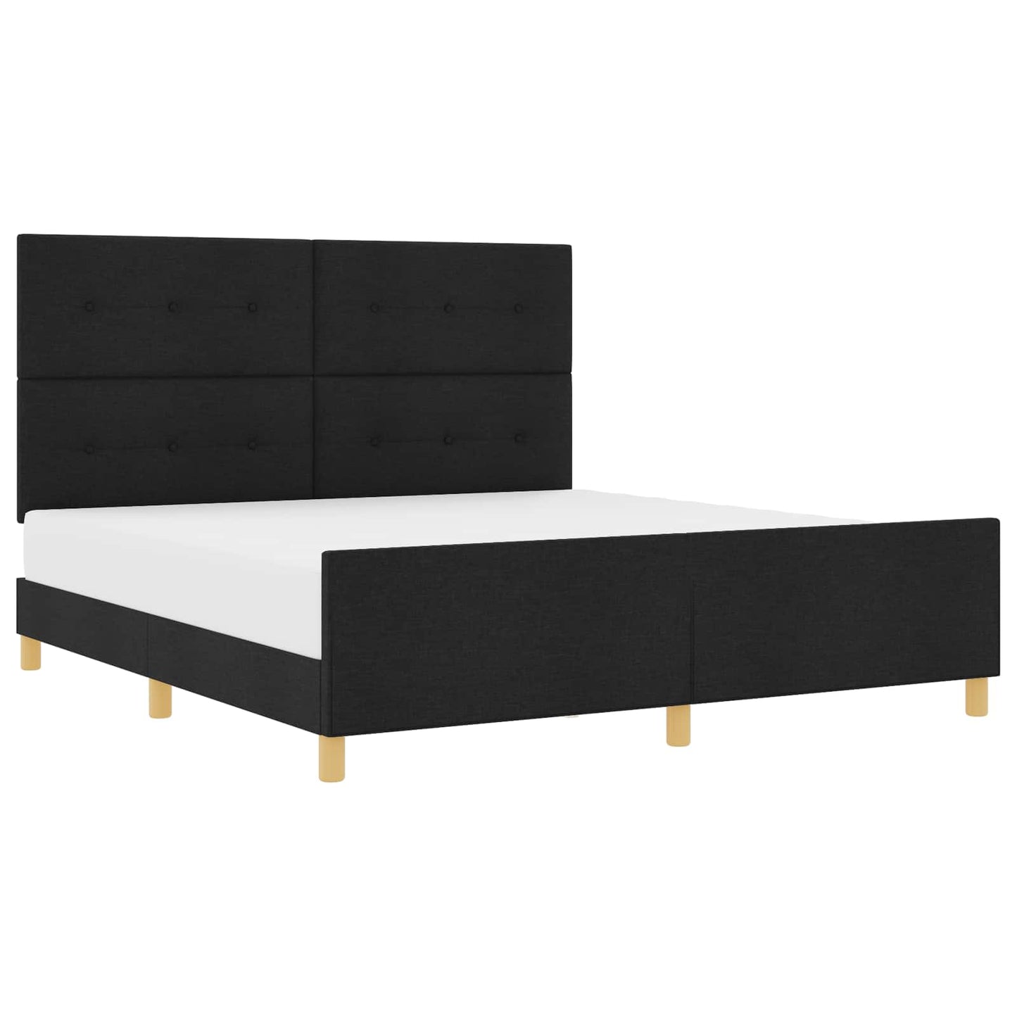 Struttura del letto con testiera Nero 180 x 200 cm Tessuto | homemem39