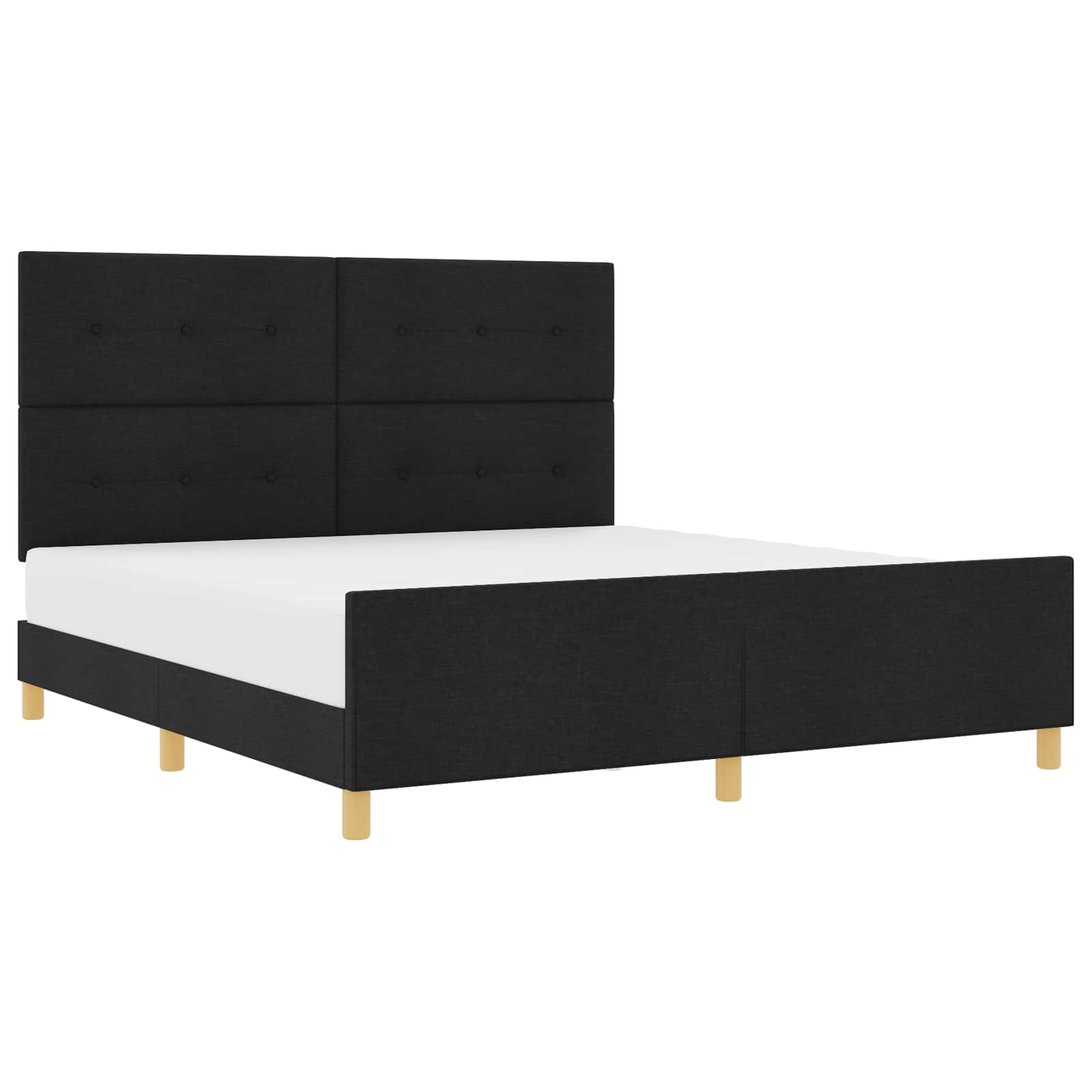 Struttura del letto con testiera Nero 180 x 200 cm Tessuto | homemem39
