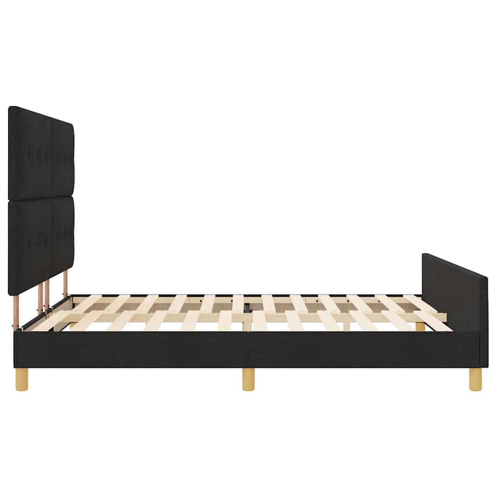 Struttura del letto con testiera Nero 180 x 200 cm Tessuto | homemem39