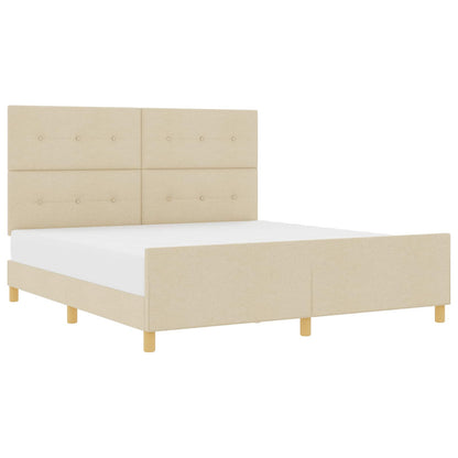 Struttura del letto con testiera Crema 180 x 200 cm Tessuto | homemem39