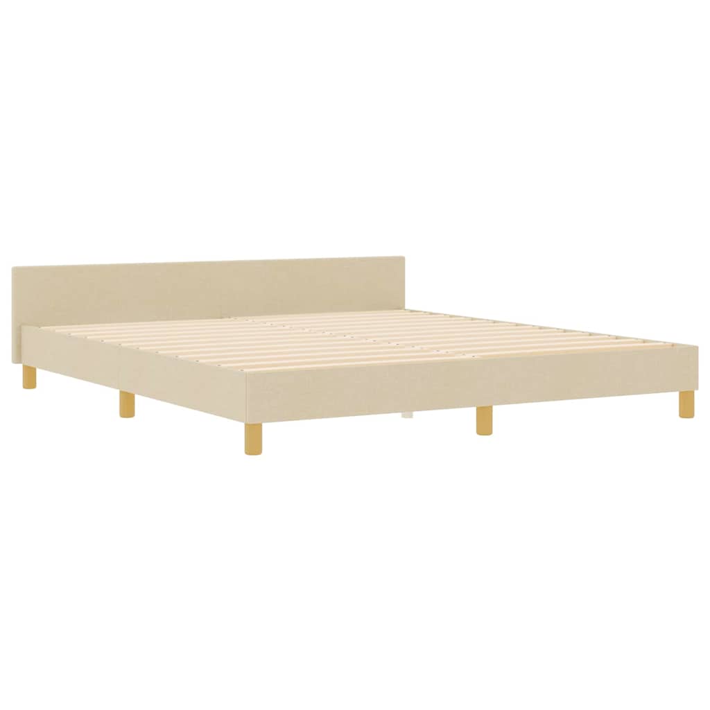 Struttura del letto con testiera Crema 180 x 200 cm Tessuto | homemem39