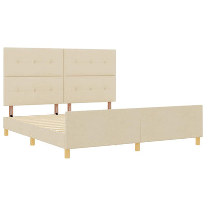Struttura del letto con testiera Crema 180 x 200 cm Tessuto | homemem39