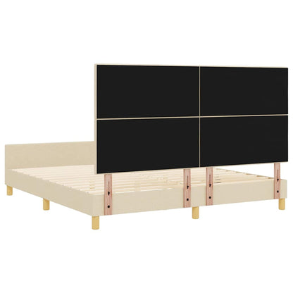 Struttura del letto con testiera Crema 180 x 200 cm Tessuto | homemem39
