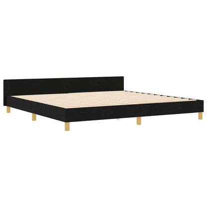 Struttura del letto con testiera Nero 200 x 200 cm Tessuto | homemem39