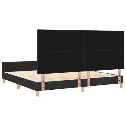 Struttura del letto con testiera Nero 200 x 200 cm Tessuto | homemem39