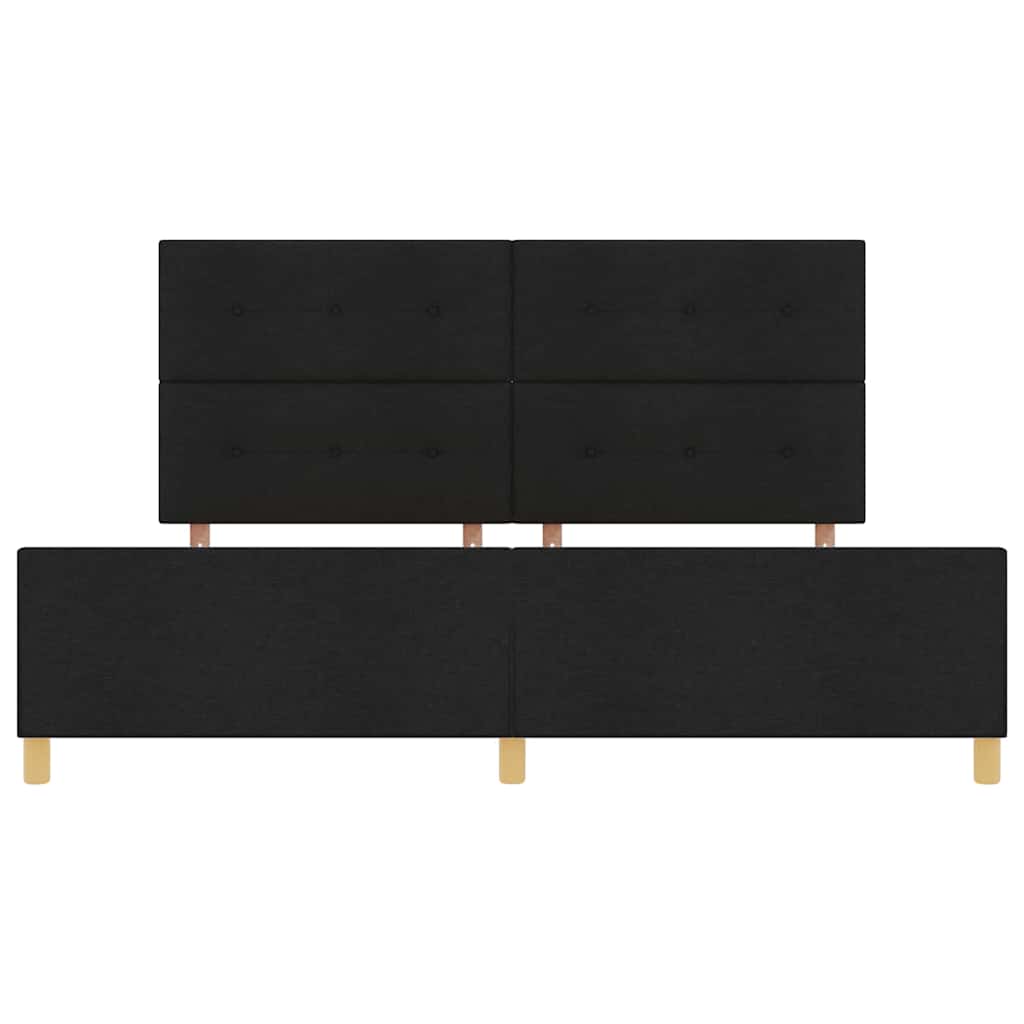 Struttura del letto con testiera Nero 200 x 200 cm Tessuto | homemem39