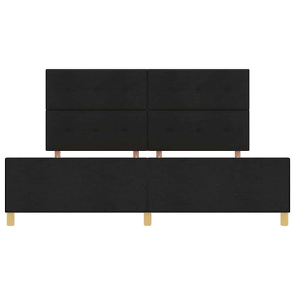 Struttura del letto con testiera Nero 200 x 200 cm Tessuto | homemem39