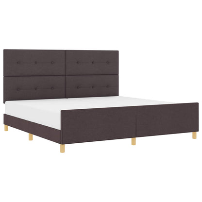 Struttura del letto Marrone scuro 200 x 200 cm Tessuto | homemem39