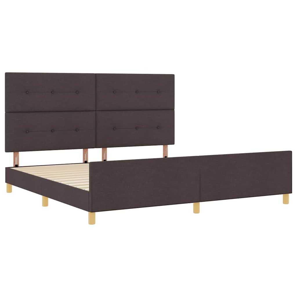 Struttura del letto Marrone scuro 200 x 200 cm Tessuto | homemem39