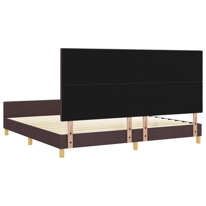 Struttura del letto Marrone scuro 200 x 200 cm Tessuto | homemem39
