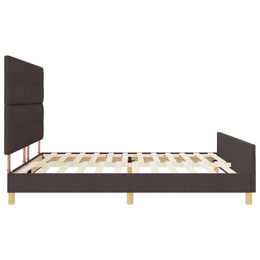 Struttura del letto Marrone scuro 200 x 200 cm Tessuto | homemem39