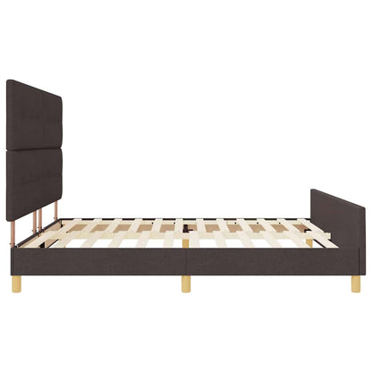 Struttura del letto Marrone scuro 200 x 200 cm Tessuto | homemem39