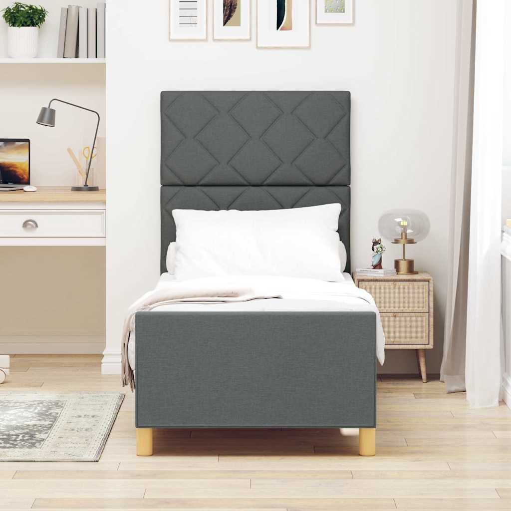 Struttura del letto Grigio scuro 80 x 200 cm Tessuto | homemem39
