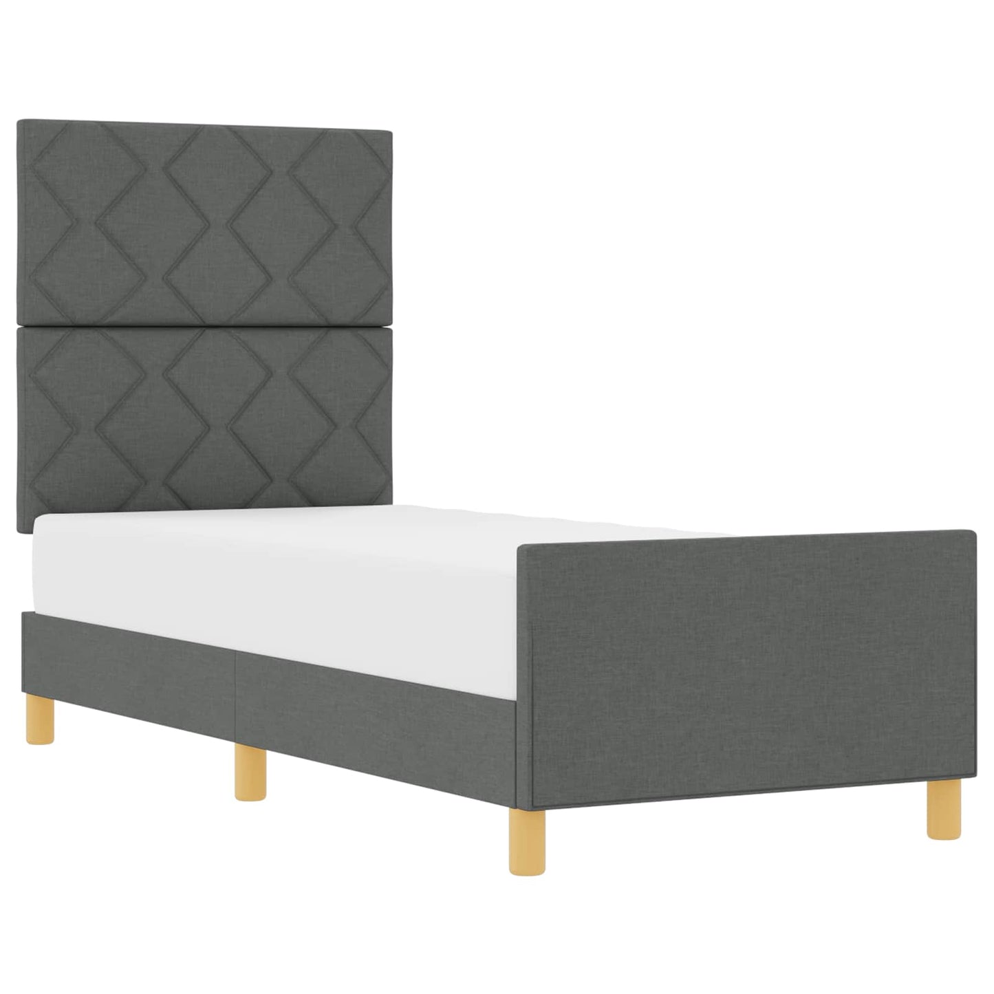 Struttura del letto Grigio scuro 80 x 200 cm Tessuto | homemem39