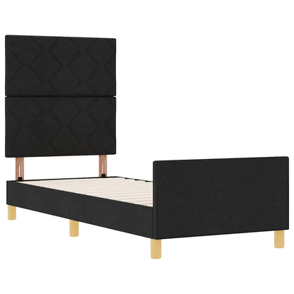Struttura del letto con testiera Nero 80 x 200 cm Tessuto