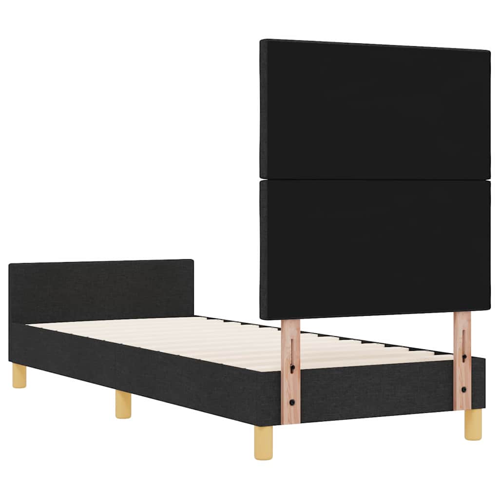 Struttura del letto con testiera Nero 80 x 200 cm Tessuto | homemem39