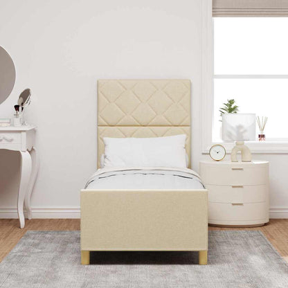Struttura del letto con testiera Crema 80 x 200 cm Tessuto | homemem39