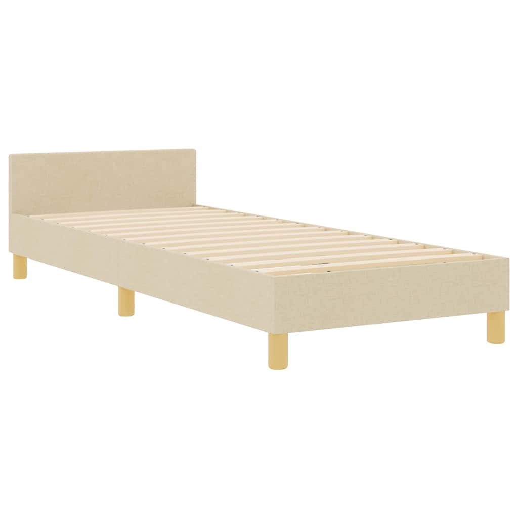 Struttura del letto con testiera Crema 80 x 200 cm Tessuto | homemem39