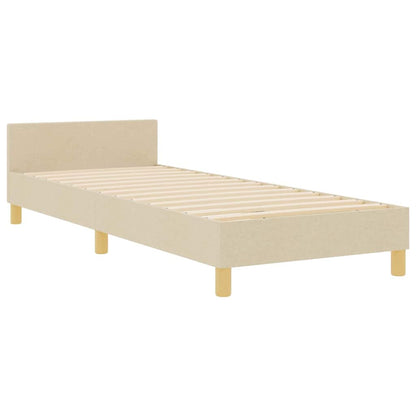 Struttura del letto con testiera Crema 80 x 200 cm Tessuto | homemem39