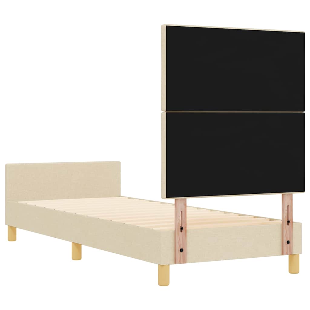 Struttura del letto con testiera Crema 80 x 200 cm Tessuto | homemem39